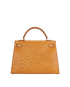 Kelly 32 in Ostrich Cognac, &pound;15,000, Handbags, Tan, Ostrich, Back view